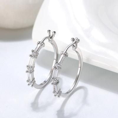 Jewelry S925 Sterling Silver Stud Earrings Multi-diamond Earrings Classic White Zircon Earrings