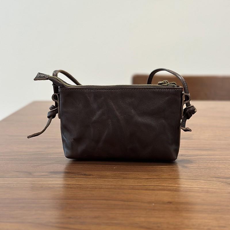 Johnature Textured Shoulder Bag Women's Genuine Leather Retro Versatile Commuter Crossbody Bag Mini Phone Bag