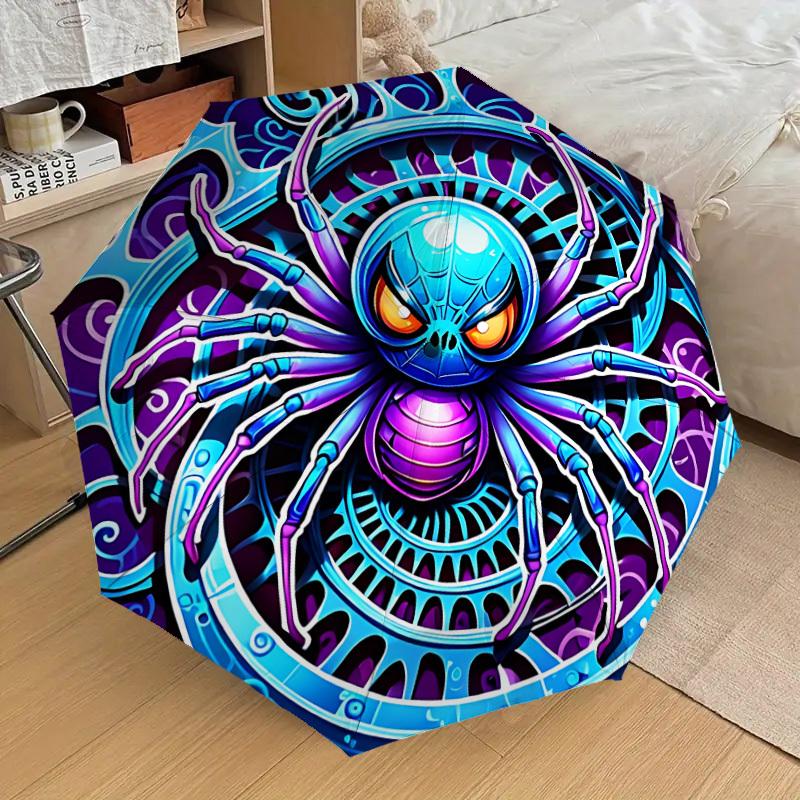 

1pc Spider Web Fashionable Automatic Opening/Closing Folding Umbrella with 8 Iron Bones, Plastic Handle yy251015089