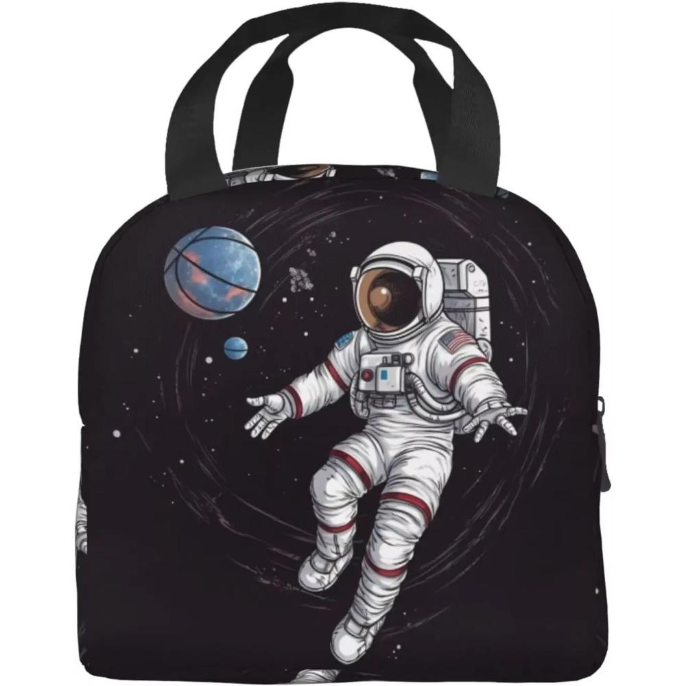 

Изолированная сумка для ланча с принтом планет и астронавтов для женщин и мужчин, многоразовый портативный ланч-бокс для путешествий, работы, пикника 22x20x13CM