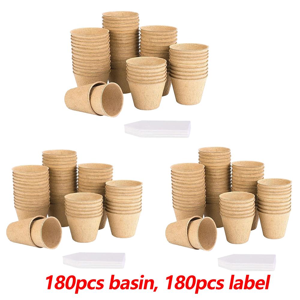 Disposable Plant Germination Pot with Drainage Holes, Biodegradable Pulp Seedling cup,Garden Plant Nursery Pots Seed Trays Set