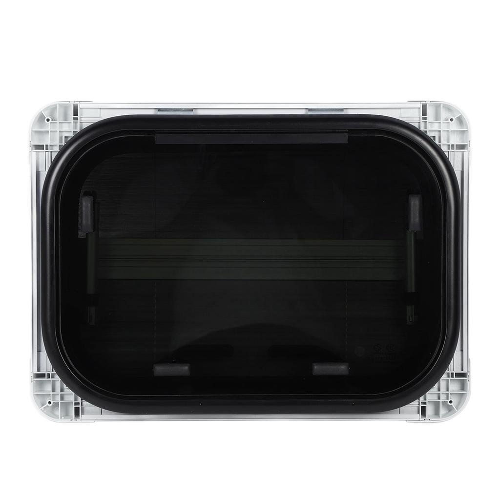 20x12 Inch RV Window Tempered Glass UV Resistant Push Out Window with Support Rod and Sunshade Curtain for Campers