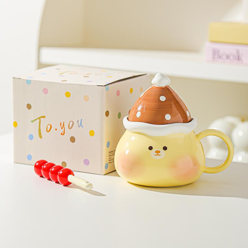 

Креативна Мила Карамелізовані Глоди Мультяшна Свинка Щеня Чашка Керамічна з Кришкою Кружка Подарунок Чашка для Води Чашка для Пари 401-500ml