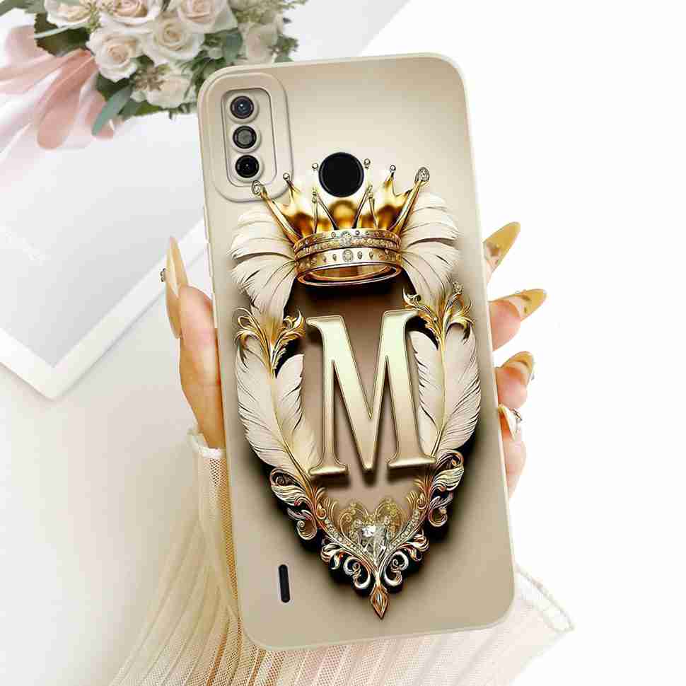 Silicone Soft Case For Tecno Spark Go 2020 Crown Letter Cover For Tecno Spark Go SparkGo 2020 KE5 ShockProof Back Cover Capas