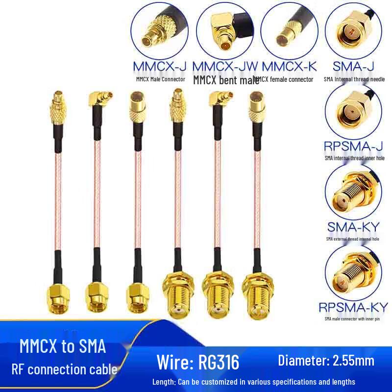 Hujian SMA Female To MMCX Coaxial RF Adapter Cable