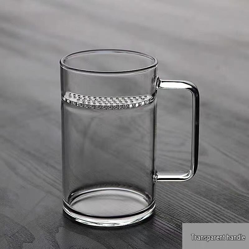 High Borosilicate Glass Tea Infuser Mug with Square Handle