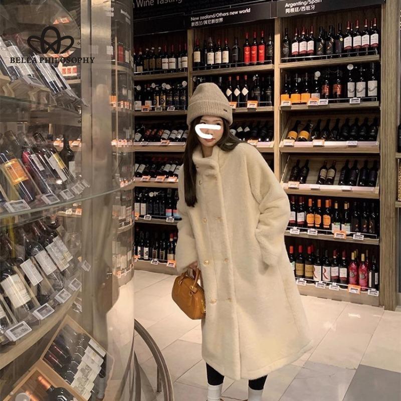 

Двубортный стиль воротник-стойка искусственный мех норки однобортный женский меховой пальто осень и зима новый искусственный мех высокого качества пальто L бежевый