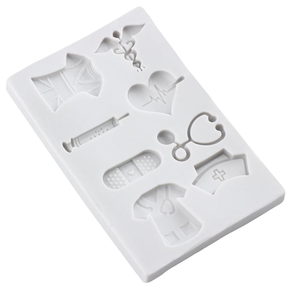 Nurse Uniform Silicone Mold Medical Equipment Fondant Molds Cake Decorating Tools Cupcake Topper Candy Resin Clay Chocolate Gumpaste Mold