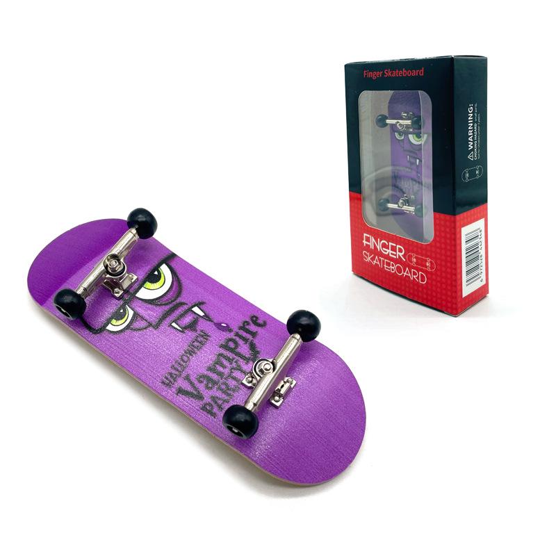 Maple Finger Skateboard with Bearings and Wheels - Mini Double Rocker Board for Kids' Creative Play