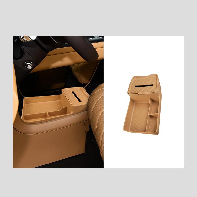 Car Under The Center Console Silicone Mat Storage Box Anti Slip Organizer Pad For DENZA D9 2026 Interior Auto Accessories