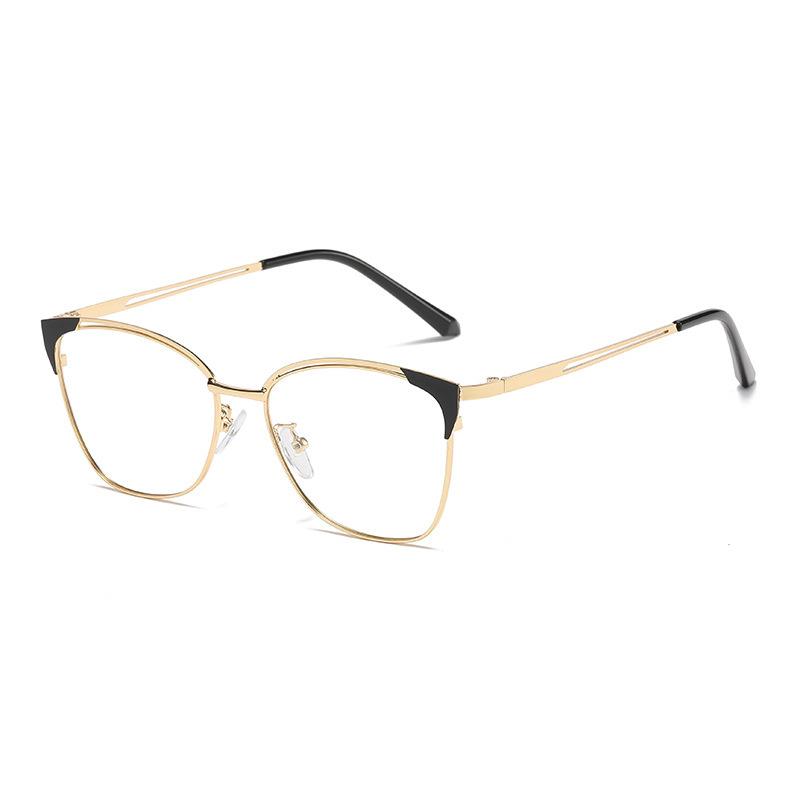 Fashionable Ultra Lightweight Retro Metal Frames Anti Blue Light Glasses Openwork Design Versatile Eyewear