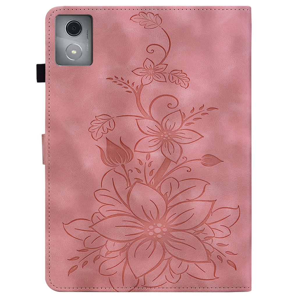 Pro Lenovo Tab K11 Plus Pouzdro Vzorek Lotosového Květu Slot pro Karty Kožený Kryt na Tablet