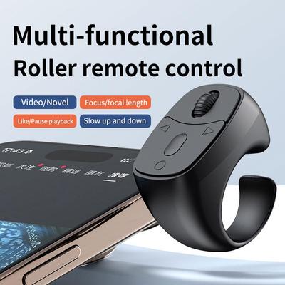 Portable Bluetooth Remote Control for iPhone iPad Bluetooth Page Turning Ring Roller Both Camera Remote Control Function