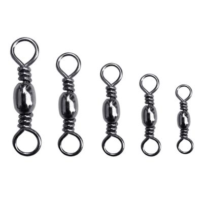 200Pcs Carbon Steel Swivels Fishing Line Connector Fishing Barrels Swivels Rolling Balls Bearing Fishing Swivels Enduring