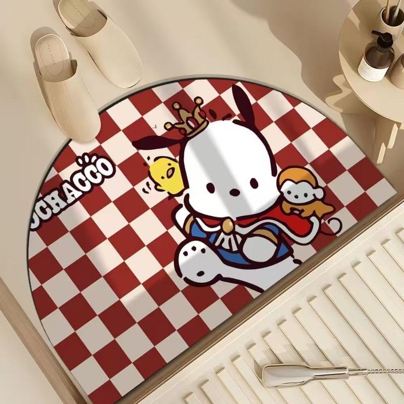 

Half circular diatomaceous earth anti slip bathroom washable floor mat absorbs water, stains and is easy to maintain 40X60cm 15.7X23.6in