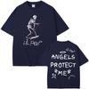 Rapper Lil Peep Cry Baby Angels Protect Me Skeleton Graphic T-shirts Men Women Hip Hop Vintage Oversized T Shirts Short Sleeve