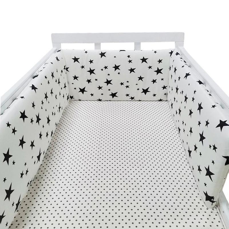Cotton Baby Anti-Collision Crib Bumper Pad - Removable & Washable, Anti-Pinch Design for Newborns
