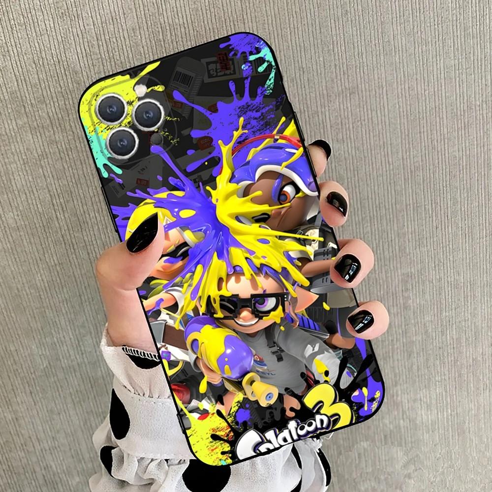 Game S-Splatoon 2 3 Phone Case For iPhone 15,14,13,12,11,Plus,Pro Max,XS,X,XR,SE,Mini,8,7 Soft Silicone Black Cover