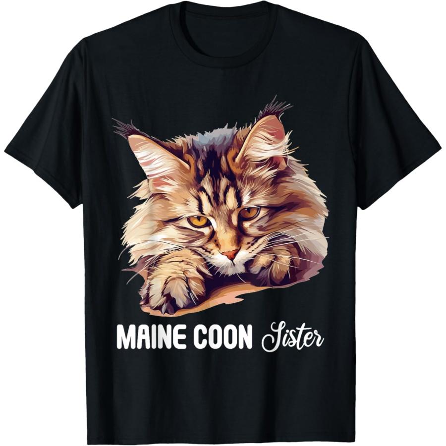 Maine Coon Cats Cat Kitten Maine Coon Sister T-Shirt for Men Women Kids XXXXXL чёрный