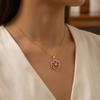 Sweet Zircon Pendant Necklace Shiny Petal Gold Necklace Gifts Rotatable Flowers Choker  For Women