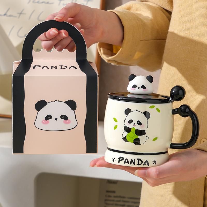 Creative Cartoon Chubby Panda Ceramic Cup Student Mug Milk Cup Office Drinking Cup Couple Cup Gift
