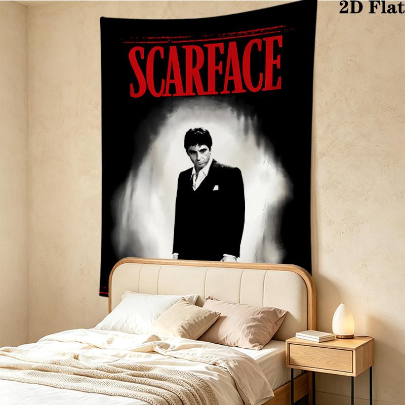 Scarface Wall Tapestry Aesthetic Wall Hanging Printed Fabric Blanket Decorative Tapestries For Bedroom Living Room Home Decor