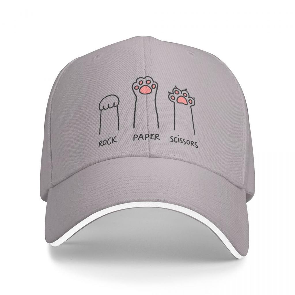 Classic Cute Cat's Paws Rock Paper Scissors Baseball Caps Unisex Style Trucker Hat Formal Activities Adjustable Fit Caps Hat