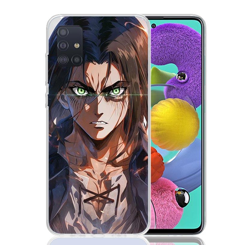 A-Attack on T-Titan Eren Yeager Phone Case For Samsung Galaxy A52 A32 A22 A12 A02S A50S A30S A51 A31 AA71 Note 20 Ultra 10 S10 P
