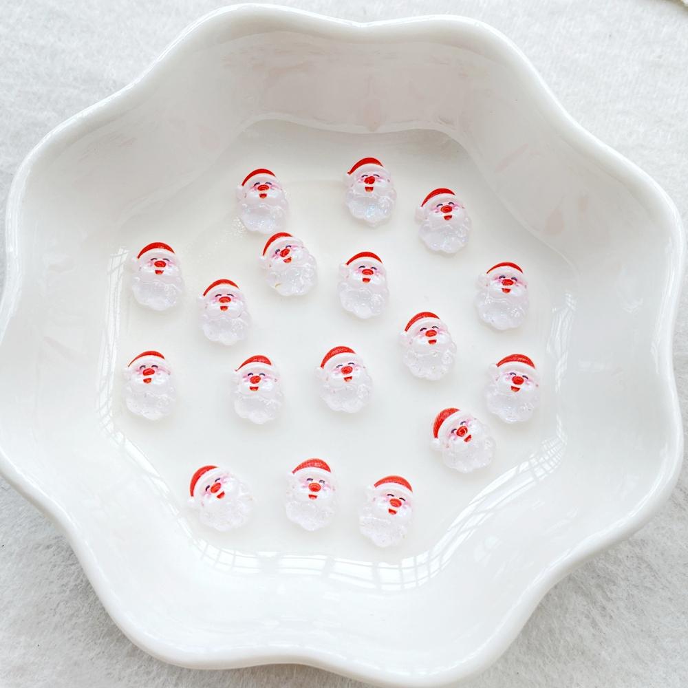 50pcs Resin Cartoon Santa Claus, snowman, deer, bell, Christmas tree Nail Art Decor Flatback Rhinestone DIY Scrapbook Decor