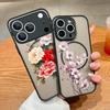 Translucent Matte Magnetic Case For iPhone 17 16 15 Pro 14 13 Pro Max 16e 17e For Magsafe Cartoon Flower Hard PC Phone Cover