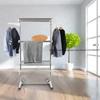 Stainless Steel Drying Rack Foldable Feet Four-layer Pulleys Movable Space-saving Household Clothes Storage Supplies