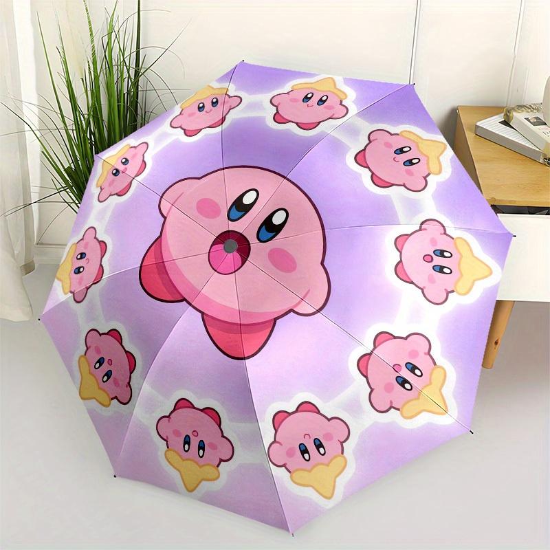 

1pc Kawaii Kirby Circle Umbrella with Plastic Handle,Suitable for All Seasons Home Travel Outdoor UmbrellaM1090