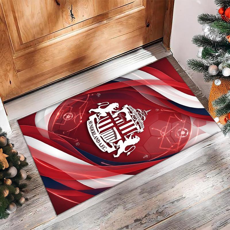 Tappeto in Velluto di Cristallo con Stampa del Sunderland Football Club, Comodo Assorbente d'Acqua Antiscivolo Tappeto per Pavimenti Interni