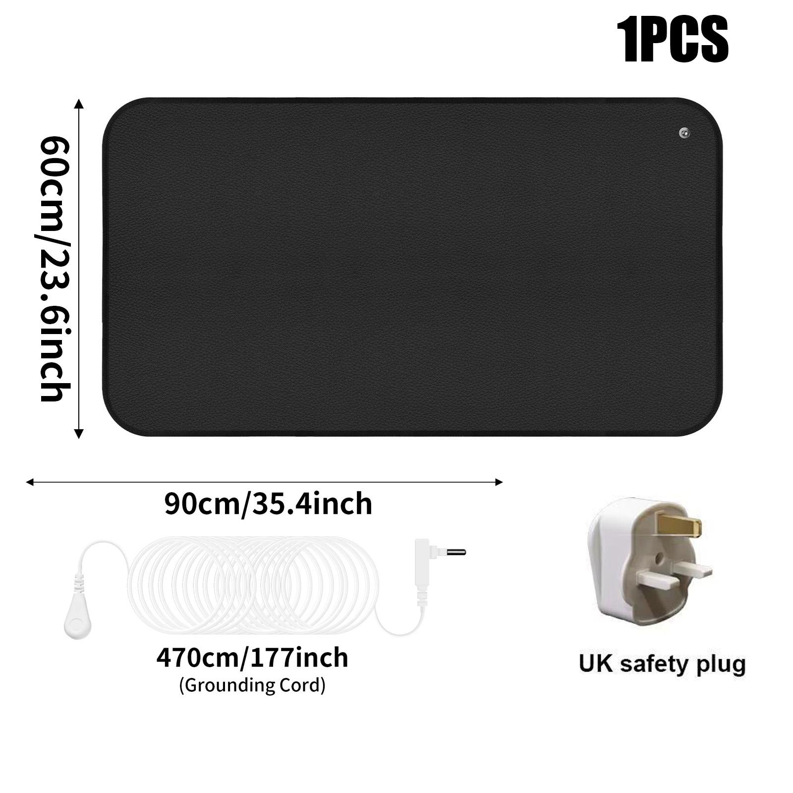 

35.4x23.6 Дюйма Заземляющий Коврик для Сна Йоги Подключение к Земле Комфорт для Мышц Использование для Ног Портативный Многоразовый Для Помещений Прочный UK Plug чёрный