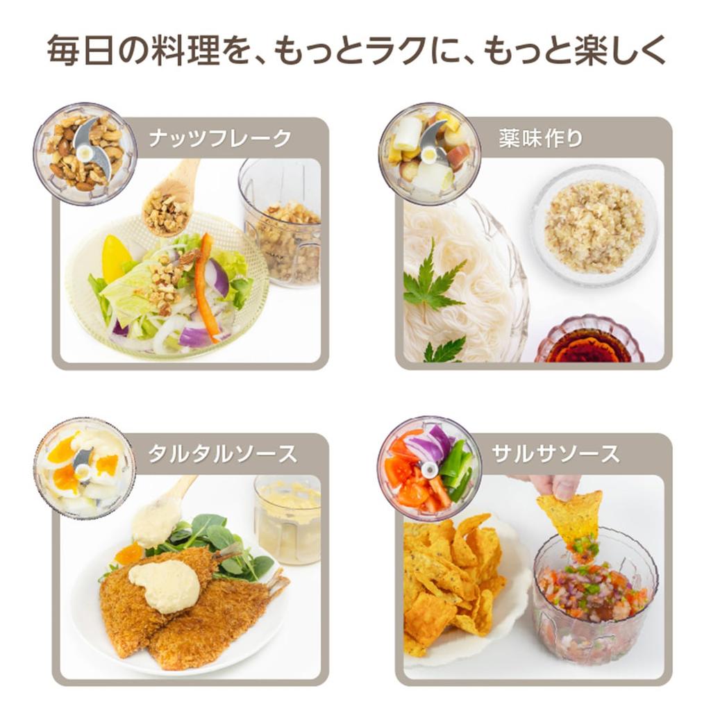 Green House Compact Food 170ml Chopper, Capacity, Electric, Wireless, GH-ECFCA25-WH