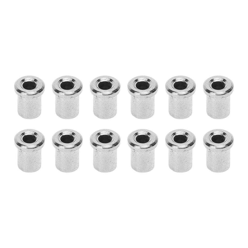 12PCS Guitar Through Body Ferrules Replacement Metal String Bushing for Electric Guitar