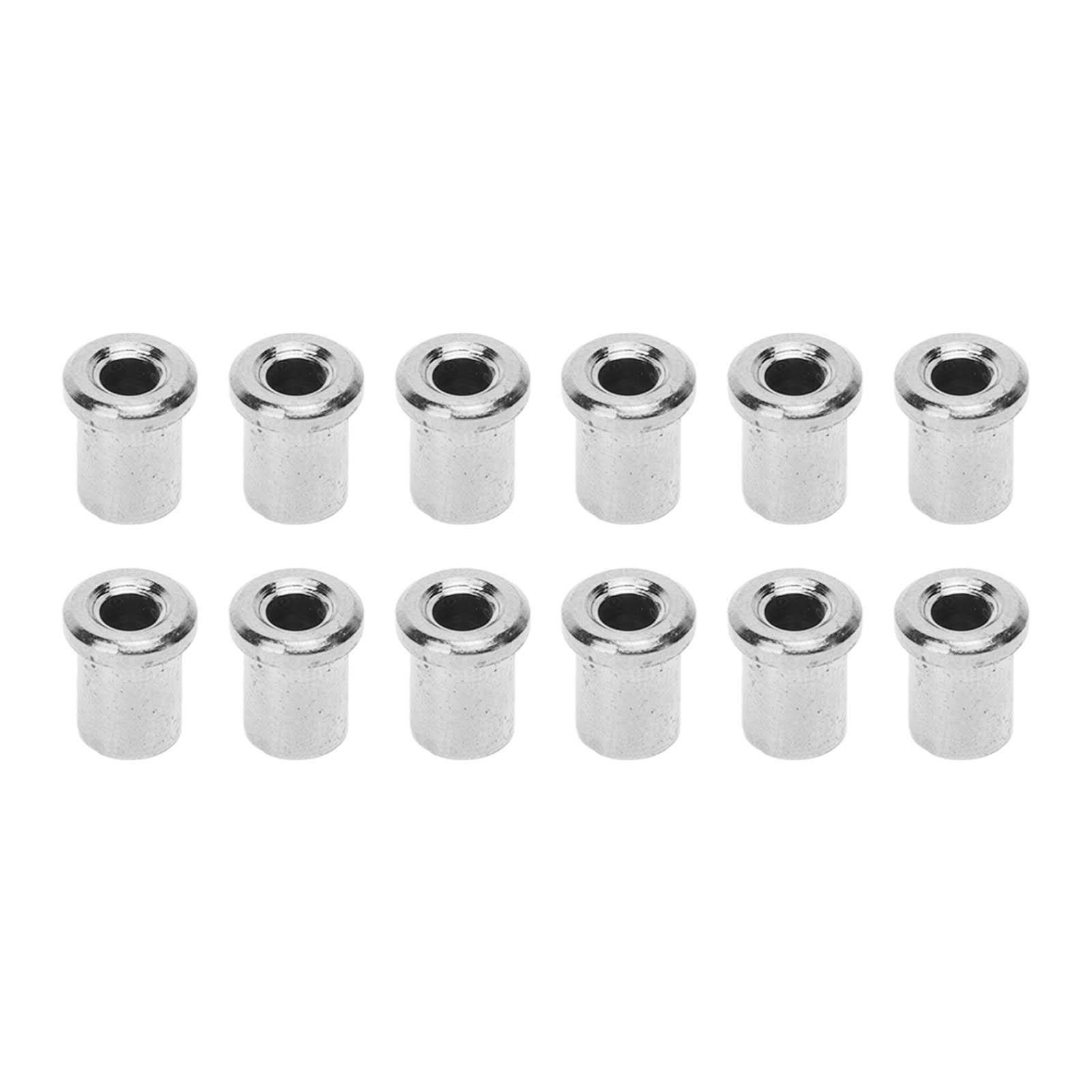 

12PCS Guitar Through Body Ferrules Replacement Metal String Bushing for Electric Guitar