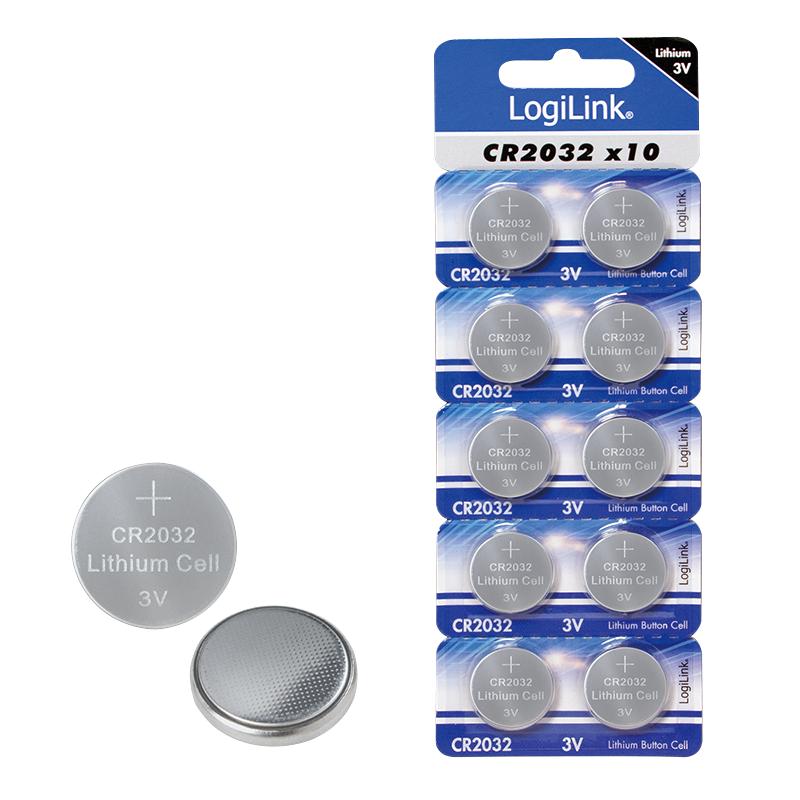Ultra Power CR2032 Button Cell Battery, 3V, 10 pcs. Lithium Battery, Coin Batteries, Lithium-Manganese