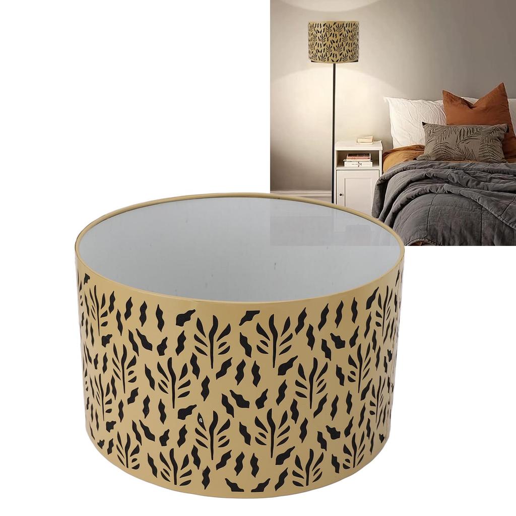 E27 E14 Metal Lamp Shade Metal   Lampshade Art Carved Hollow Lampshade with Shading Lining 25cm Water Grass Leaves