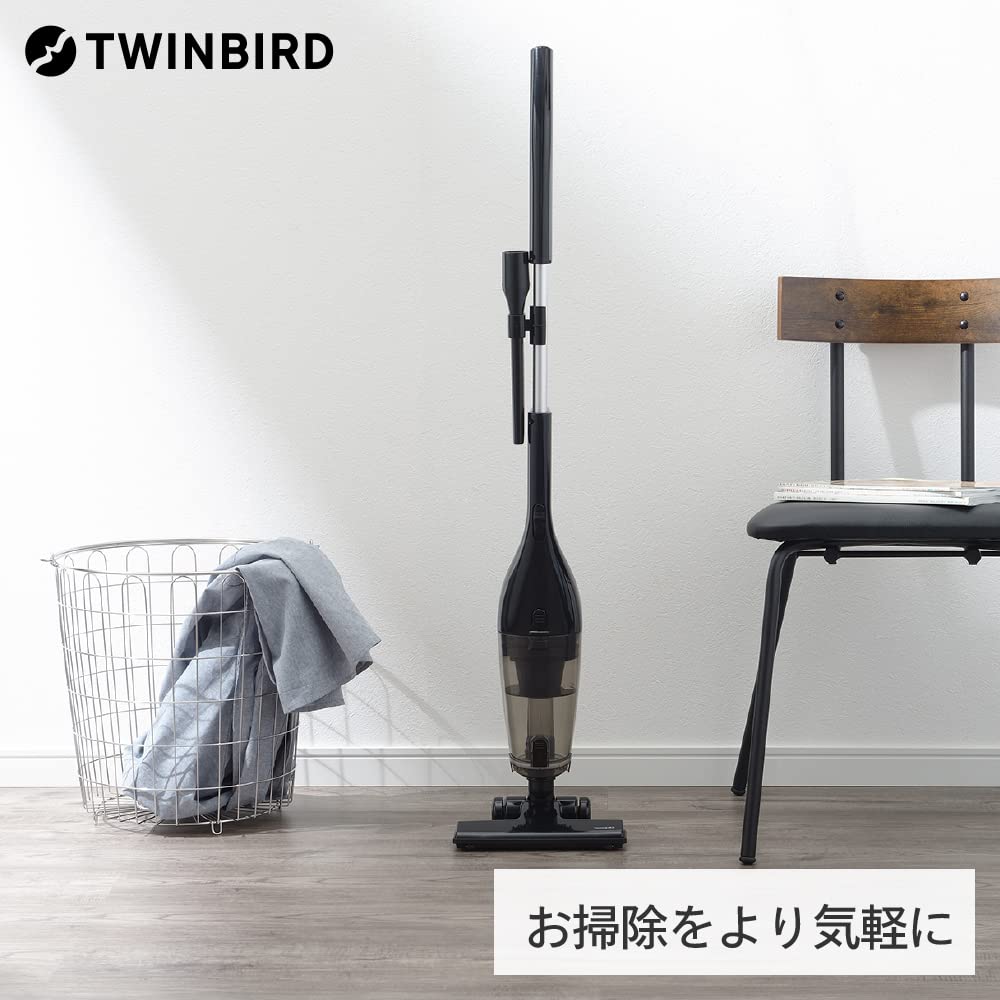 Twin Bird Tsubame Sanjo Vacuum Cleaner Cyclone Stick Cleaner Lightweight 2WAY Freestanding Cord Type Suction Work Rate 40W Year Manufacturer Black [1