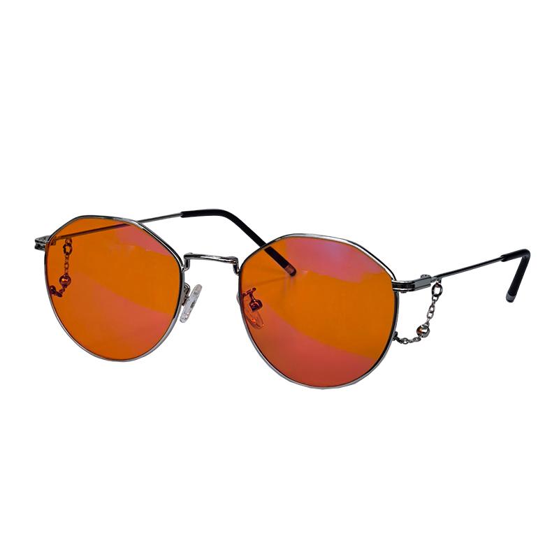 

Blue Light Filter Eyeglasses Women Better Sleep Eyeglasses Red Orange Lens Nighttime Improve Insomnia Metal Frame Small Size 133mm