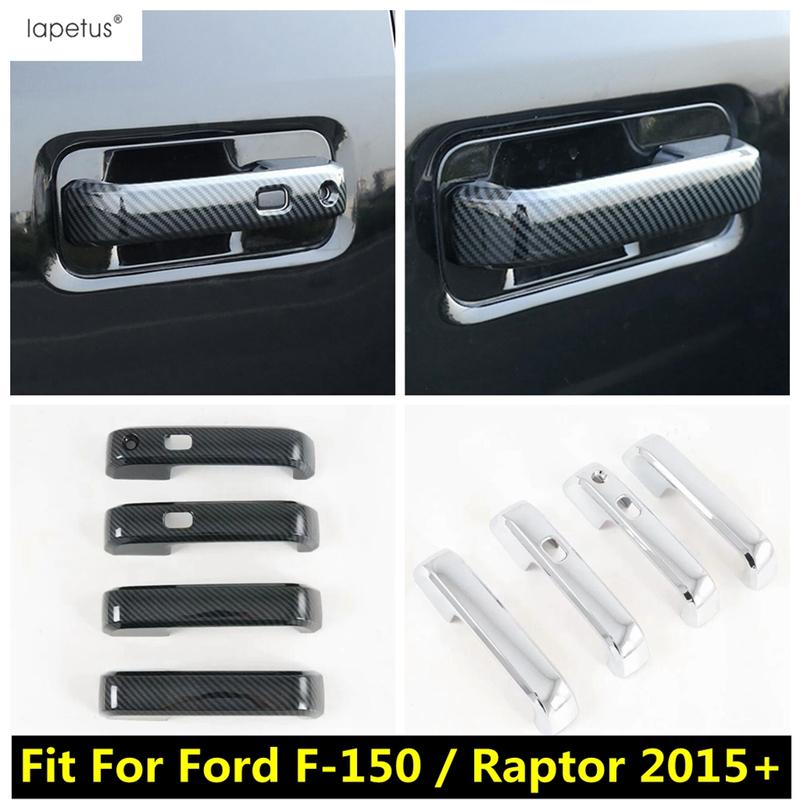 Carbon Fiber Side Door Handle Bowl Decoration Protection Cover Trim Accessories For Ford F-150 / Raptor 2015 -  2 / 4 Door
