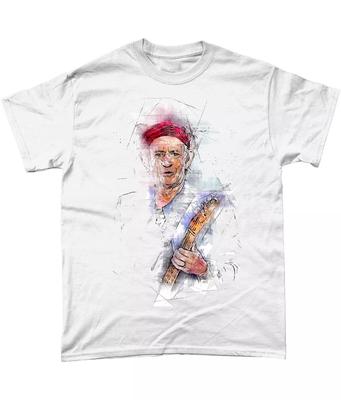 Keith Richards Colour Sketch T Shirt Rolling Stones Keith Richards Ronnie Wood