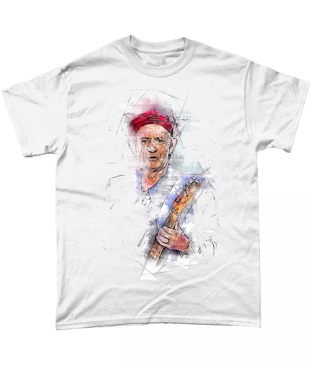 

Кит Ричардс Цветной Эскиз Футболка Rolling Stones Кит Ричардс Ронни Вуд XL