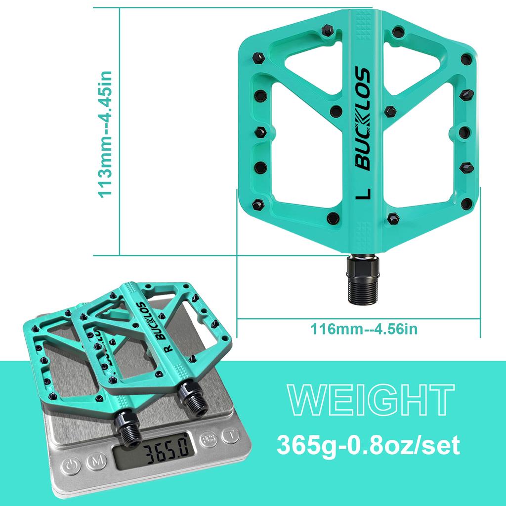 BUCKLOS Bicycle Pedals Sealed Bearing MTB Platform Pedal for Bicycle Mountain Nylon Bike Flat Pedals 9/16'' MTB Road Bike Part