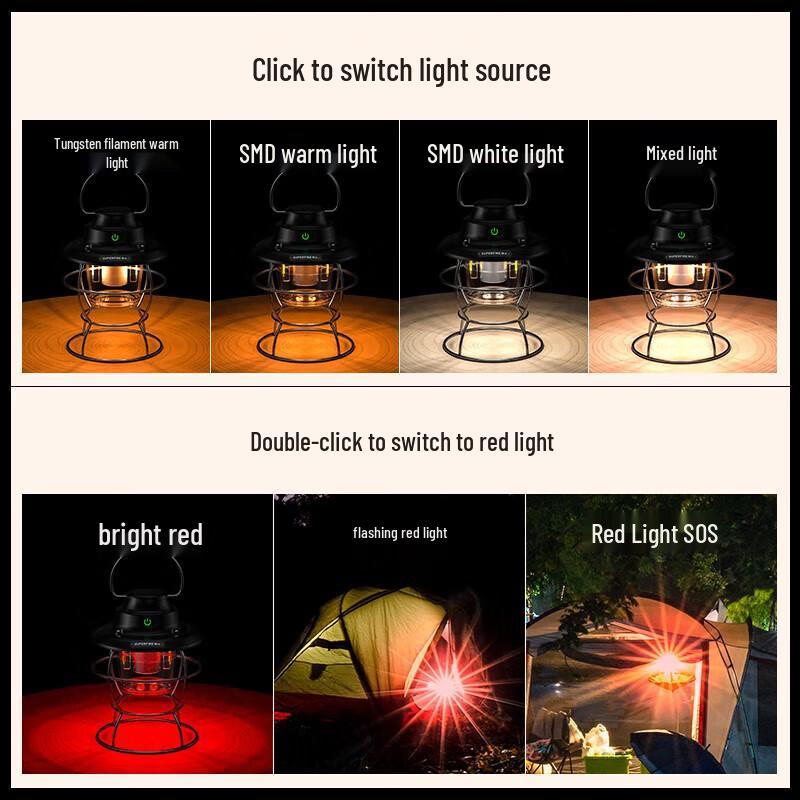 SupFire T57 Retro LED Camping Lanterns (3-Pack)