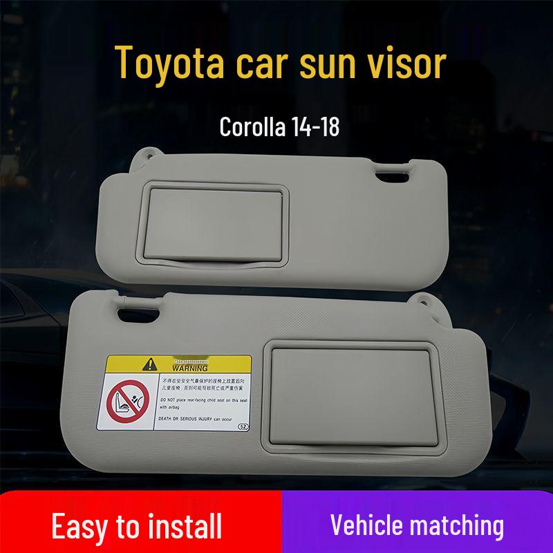 2014-2018 Corolla Vios Sunshade: Sun Visor with Vanity Mirror, Light & Sun Blocking Board
