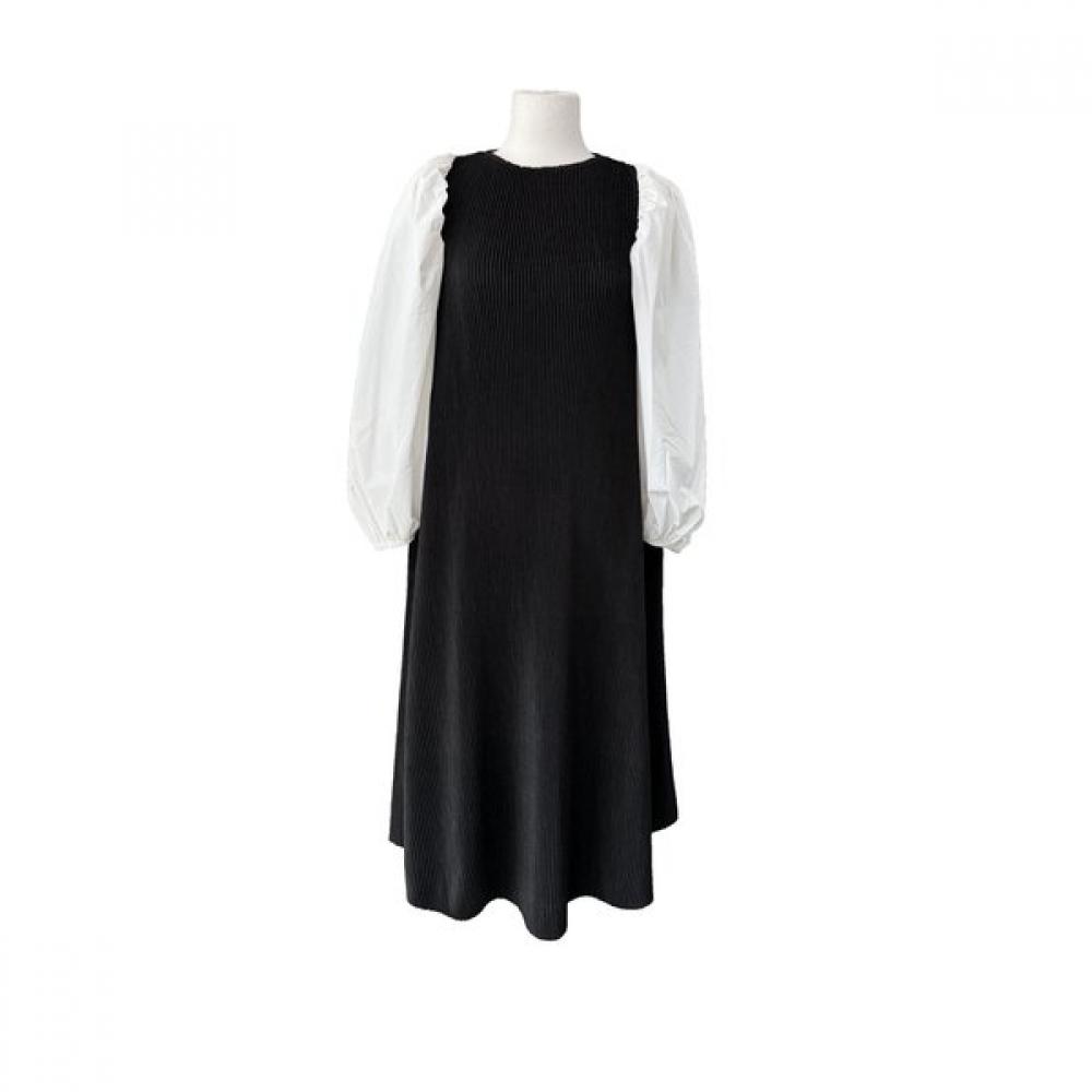 Specchio Long Sleeve Dress  Woven Sleeves  451 584