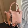 Wholesale Hot Sale Premium Texture Simple Solid Color Portable Bucket Bag Female Versatile Foreign Style Commuting Casual Messenger Bag