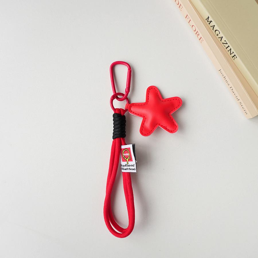 Bag Charm PU Leather Star and Ball Pendant Love Ring Women Bag Decoration Backpace Accessories for Daily Use or Party Gifts